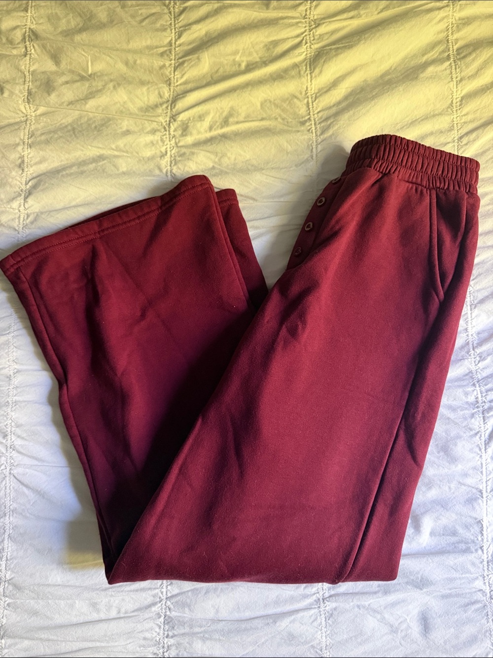Wide Leg Drawstring Pants in Burgundy